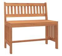Teenpull Banc de Jardin 80 cm Bois Massif d'eucalyptus avec Dossier Design à Lattes pour terrasse Balcon Patio Jardin, Solide et résistant aux intempéries, idéal pour détente et aménagement extérieur