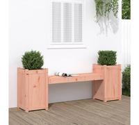 Teenpull Banc de jardin avec pots de fleurs, 180 x 36 x 63 cm, en bois massif de Douglas, résistant aux intempéries, pour terrasse et jardin, design 2 en 1