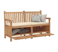 Teenpull Banc de Jardin en Bois de Teck Massif 150 x 60 x 90 cm avec Coffre de Rangement, siège extérieur Solide et Confortable pour terrasse, Patio, Balcon, Cour