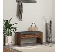 Teenpull Banc d'entrée en Bois Ancien avec Coussin Confortable 83 x 38 x 40 cm, Meuble de Rangement Pratique pour Salon, Chambre, Couloir, vestiaire, siège et Tabouret