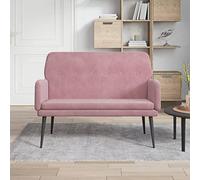Teenpull Banc doux en velours rose, 108 x 79 x 79 cm, design moderne pour salon, chambre à coucher et couloir, meuble rembourré confortable avec structure en métal robuste, siège intérieur polyvalent