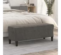 Teenpull Banc en velours gris foncé, 100 x 35 x 41 cm, tabouret rembourré doux pour entrée, chambre à coucher, salon, siège confortable