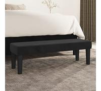 Teenpull Banc noir 100 x 30 x 30 cm avec rembourrage en velours pour entrée, salon, chambre à coucher, siège confortable, style moderne, meubles durables, polyvalent