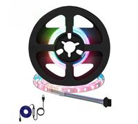 Teenpull Bande LED 2 pièces noir et transparent 250 mm cuivre plastique USB source d'alimentation éclairage intérieur décoration chambre salon fête lumière d'ambiance