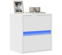 Teenpull Bestway Meuble TV mural en bois avec éclairage LED RVB et 2 tiroirs Blanc 41 x 31 x 45 cm