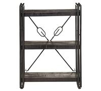 Teenpull Bibliothèque à 3 Niveaux en Bois de manguier Massif avec Cadre en Acier Noir 60x30x80 cm étagère de Rangement pour Chambre Bureau Salon Style Industriel