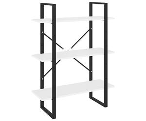 Teenpull Bibliothèque Blanc en Bois d'ingénierie avec Cadre métal 80x30x105 cm, étagères Robustes, Rangement pour Livres et Objets décoratifs, Meuble Moderne pour Salon ou Chambre