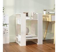 Teenpull Bibliothèque Blanc en pin Massif 41x35x57 cm Meuble séparateur de pièce étagère pour Rangement Livres Magazines DVD et Objets décoratifs