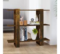 Teenpull Bibliothèque chêne fumé 100x30x87 cm, étagère à Livres Robuste, séparateur de pièce Polyvalent, Rangement pour Magazines, DVD, Appareil multimédia, cloison décorative pour Salon ou Couloir