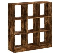 Teenpull Bibliothèque chêne fumé en Bois d'ingénierie 102x32x108 cm 9 Compartiments Rangement pour Salon Bureau Chambre Espace organisé et Durable