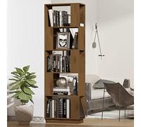 Teenpull Bibliothèque en Bois de pin Massif Marron Miel 51x25x163,5 cm étagère de Rangement Polyvalente cloison Stable pour Salon Chambre Bureau