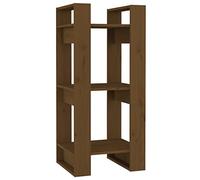 Teenpull Bibliothèque en Bois Massif Marron Miel 41x35x91 cm Armoire à Livres Polyvalente cloison de séparation étagère de Rangement pour Chambre Salon Bureau