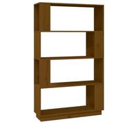 Teenpull Bibliothèque en Bois Massif Marron Miel 80x25x132 cm, étagère Polyvalente, cloison de séparation, Rangement pour Livres, Magazines, DVD, Meuble Stable pour Salon ou Chambre