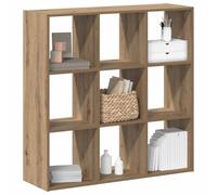 Teenpull Bibliothèque en chêne artisanal, 102 x 32 x 102 cm, matériau du bois, 9 compartiments, espace de rangement polyvalent, durable, idéale pour le salon, le bureau, la chambre à coucher