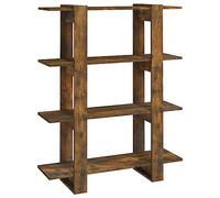 Teenpull Bibliothèque en chêne fumé 100x30x123,5 cm, étagère de Rangement Robuste et Stable, cloison séparatrice Polyvalente pour Salon, Chambre, Bureau, Espace décoratif organisé