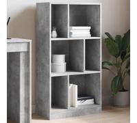 Teenpull Bibliothèque en matériau dérivé du bois à 6 compartiments, gris béton, 57 x 28,5 x 107,5 cm, étagère polyvalente pour salon, bureau, chambre à coucher