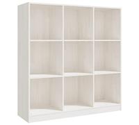 Teenpull Bibliothèque en pin Massif Blanc 104x33,5x110 cm avec 9 Compartiments, étagère de Rangement Robuste et séparateur de pièce pour Salon, Chambre, Bureau