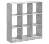 Teenpull Bibliothèque Gris béton en Bois d'ingénierie 102x32x108 cm, étagère de Rangement avec 9 Compartiments, Meuble Multifonction pour Salon, Chambre, Bureau, Espace organisé