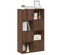 Teenpull Bibliothèque marron aspect chêne 60 x 24 x 101,5 cm, en matériau dérivé du bois, étagère polyvalente avec porte, pour salon, bureau, chambre à coucher