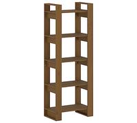 Teenpull Bibliothèque Marron Miel 60x35x160 cm Bois Massif Pin Étagère Polyvalente pour Rangement Livres cloison séparation Espace Salon Bureau