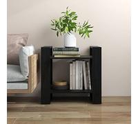 Teenpull Bibliothèque Noir en Pin Massif 60x35x57 cm, Étagère Polyvalente pour Rangement, Cloison de Séparation, Meuble Organisateur de Livres et Objets Décoratifs