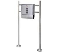 Teenpull Boîte aux lettres en acier inoxydable avec support, verrouillable avec deux clés, porte-journaux et porte-nom, inoxydable et moderne, pour l'extérieur et l'entrée