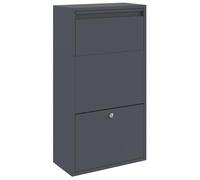 Teenpull Boîte de rangement anthracite en acier 44 x 22 x 82 cm avec serrure et beaucoup d'espace de rangement pour l'extérieur à l'entrée, verrouillable, moderne et compact pour une livraison sûre