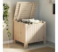 Teenpull Boîte de Rangement Rana en Bois de Pin Massif, 60x49x54 cm, Coffre Décoratif avec Couvercle Charnière pour Vêtements, Jouets, Couvertures, Idéale Salon, Chambre, Bureau