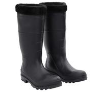 Teenpull Bottes en caoutchouc avec doublure intérieure amovible en PVC noir, taille 42, imperméables, antidérapantes, pour l'extérieur, la pêche, la chasse et le jardin avec semelle robuste et confort