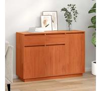 Teenpull Buffet avec tiroir en pin Massif Brun Cire 110 x 34 x 75 cm Meuble Bas Buffet Cabinet avec Rangement pour Salle à Manger Salon Cuisine