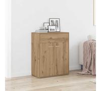 Teenpull Buffet chêne Artisanal en Bois d'ingénierie 60x30x75 cm avec 2 Portes et tiroir, Meuble Buffet avec Rangement pour Cuisine et Salle à Manger, Buffet Cabinet Pratique et Durable