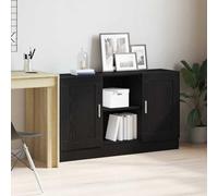 Teenpull Buffet chêne Noir en Bois d'ingénierie 120 x 30,5 x 70 cm avec 2 Portes, Meuble Bas de Rangement pour Salon Salle à Manger, Buffet Cabinet Fonctionnel et Design épuré