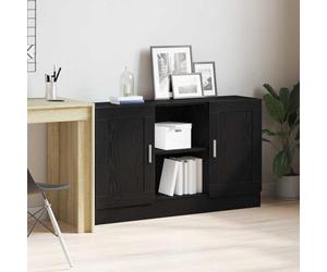Teenpull Buffet chêne Noir en Bois d'ingénierie 120 x 30,5 x 70 cm avec 2 Portes, Meuble Bas de Rangement pour Salon Salle à Manger, Buffet Cabinet Fonctionnel et Design épuré