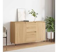 Teenpull Buffet chêne Sonoma en Bois d'ingénierie 101,5x35x70 cm, Buffet Cabinet avec Rangement, Meuble de Cuisine et Salle à Manger, crédence Stable avec Pieds en Fer, Espace de Stockage organisé