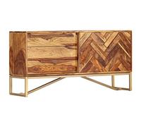 Teenpull Buffet en Bois Massif de Sesham 118x30x60 cm avec 3 tiroirs et Porte, Buffet Cabinet et Sideboard pour Rangement, Meuble de Salle à Manger et Cuisine, credenza Robuste en Bois Naturel