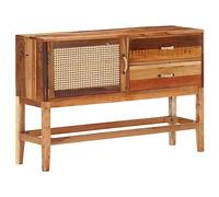 Teenpull Buffet en bois recyclé massif tressé avec espace de rangement, pour salon, salle à manger, buffet rustique, fabriqué à la main, 118 x 30 x 76 cm