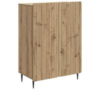 Teenpull Buffet en chêne Artisan avec 2 portes pivotantes, 66 x 34,5 x 92 cm, espace de rangement, commode pour salon, salle à manger, couloir, design moderne et étagère polyvalente