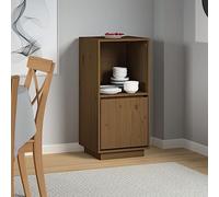 Teenpull Buffet en pin massif marron miel, 38 x 35 x 80 cm, armoire buffet moderne avec espace de rangement pour salon, salle à manger, design rustique