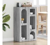 Teenpull Buffet Gris Sonoma en Bois d'ingénierie 59 x 35 x 100,5 cm, Meuble Bas de Rangement, Buffet Cabinet pour Salle à Manger, Salon, Cuisine avec Espace de Stockage Pratique