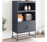Teenpull Buffet haut anthracite 68,5 x 38,5 x 123,5 cm, en acier, robuste, avec espace de rangement pour salon, salle à manger et cuisine
