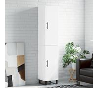 Teenpull Buffet haut blanc 34,5 x 34 x 180 cm, en bois dérivé du bois, étagère sur pied pour salon, couloir, buffet avec espace de rangement, design moderne