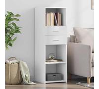 Teenpull Buffet Haut Blanc en Bois d'ingénierie 40x42,5x124 cm, Armoire de Rangement Pratique pour Cuisine et Salle à Manger, Meuble Buffet avec Espace de Stockage spacieux