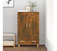 Teenpull Buffet Haut chêne fumé Bois d'ingénierie 70x31x115 cm Meuble de Rangement avec tiroir et Compartiments Design scandinave pour Salon et Salle à Manger