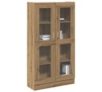 Teenpull Buffet haut en chêne artisanal, 82,5 x 30,5 x 150 cm, en matériau à base de bois, bibliothèque avec portes, armoire de rangement polyvalente pour salon, bureau et chambre à coucher