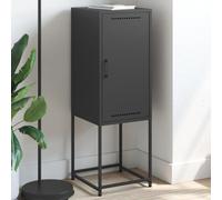 Teenpull Buffet haut noir, 36 x 39 x 107 cm, style industriel, en acier, avec 2 compartiments, buffet robuste, pour salon, cuisine, salle à manger, espace de rangement supplémentaire