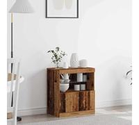 Teenpull Buffet LED Marron en Bois d'ingénierie 60,5 x 37 x 67 cm avec étagères en Verre, éclairage RGB Adaptable, Buffet Table avec Rangement pour Salon et Salle à Manger