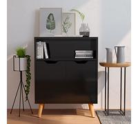 Teenpull Buffet noir brillant, 60 x 30 x 72 cm, en matériau dérivé du bois, buffet multi-usages avec espace de rangement, armoire pour salon, salle à manger et cuisine
