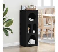 Teenpull Buffet Noir en Bois d'ingénierie 40 x 35 x 100,5 cm Meuble Bas avec étagères Rangement pour Salle à Manger Salon Style Contemporain Polyvalent