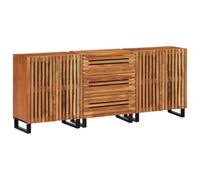 Teenpull Buffets 3 pcs Bois d'acacia Massif 60x34x75 cm Buffet Cabinet avec Rangement, Sideboard Buffet Cabinet pour Salon et Salle à Manger, credenza Durable, Kitchen Sideboard Pratique