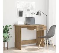 Teenpull Bureau chêne Artisanal en Bois d'ingénierie 100 x 50 x 76 cm avec tiroir, Bureau de Bureau à Domicile, Bureau d'ordinateur Compact, Bureau de Rangement Fonctionnel